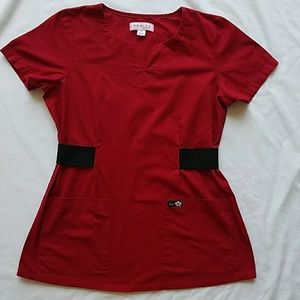 Red Scrub Top SIZE Small